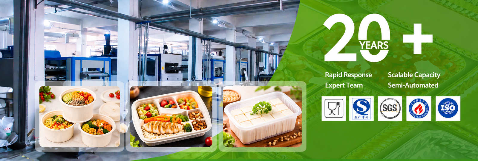 Plastic takeaway containers, food trays and bowls manufactured by Emeapack